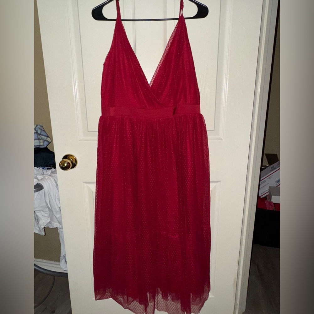 Express Scarlet Red Tulle Dress Size 12 NWT Fit Flare Cocktail Party Dress